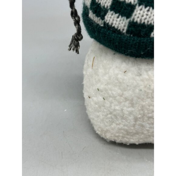 Decorative Snowman Plush With Red Scarf & earmuff Hat cheeker bells stand READ - Picture 4 of 6